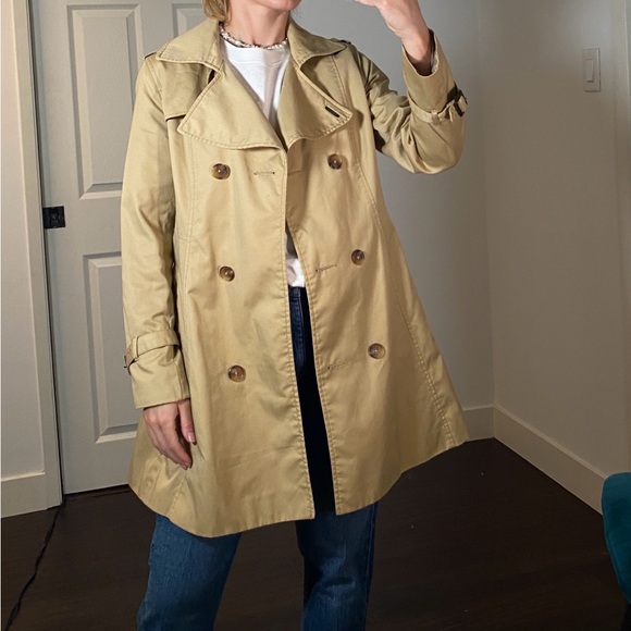 H&M Classic Beige Trench Coat - Size 8 - Picture 4 of 9